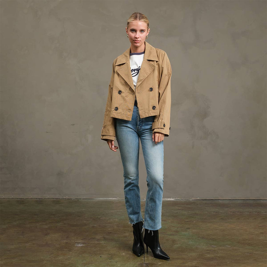 Cassidy Short Double-Breasted Trench Jacket