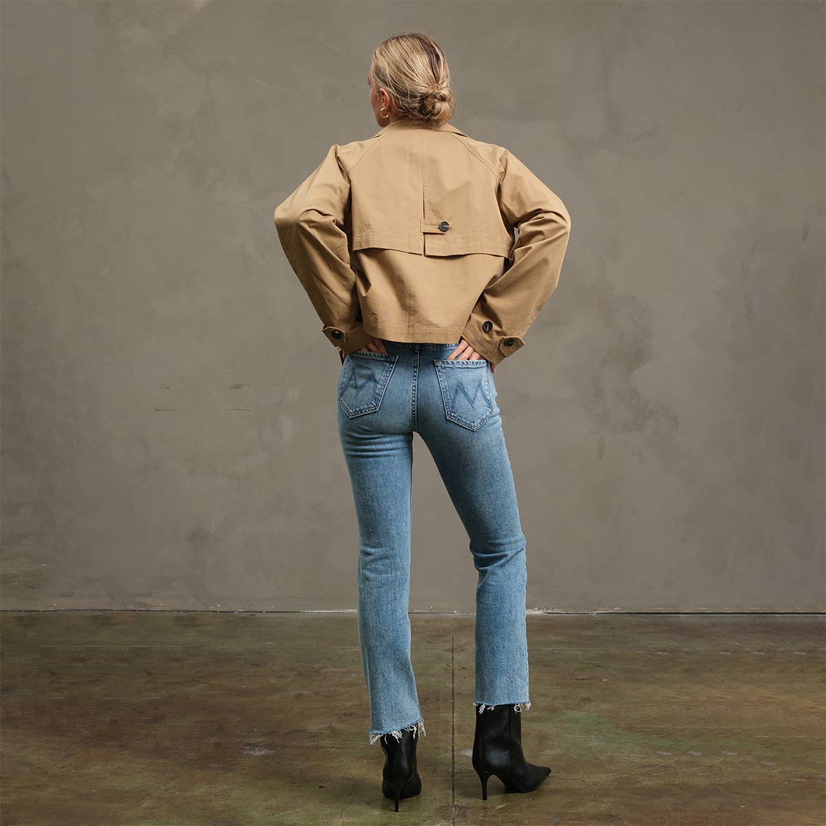 Cassidy Short Double-Breasted Trench Jacket