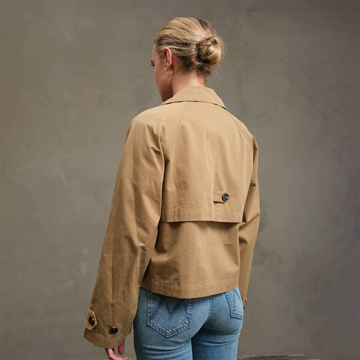 Cassidy Short Double-Breasted Trench Jacket