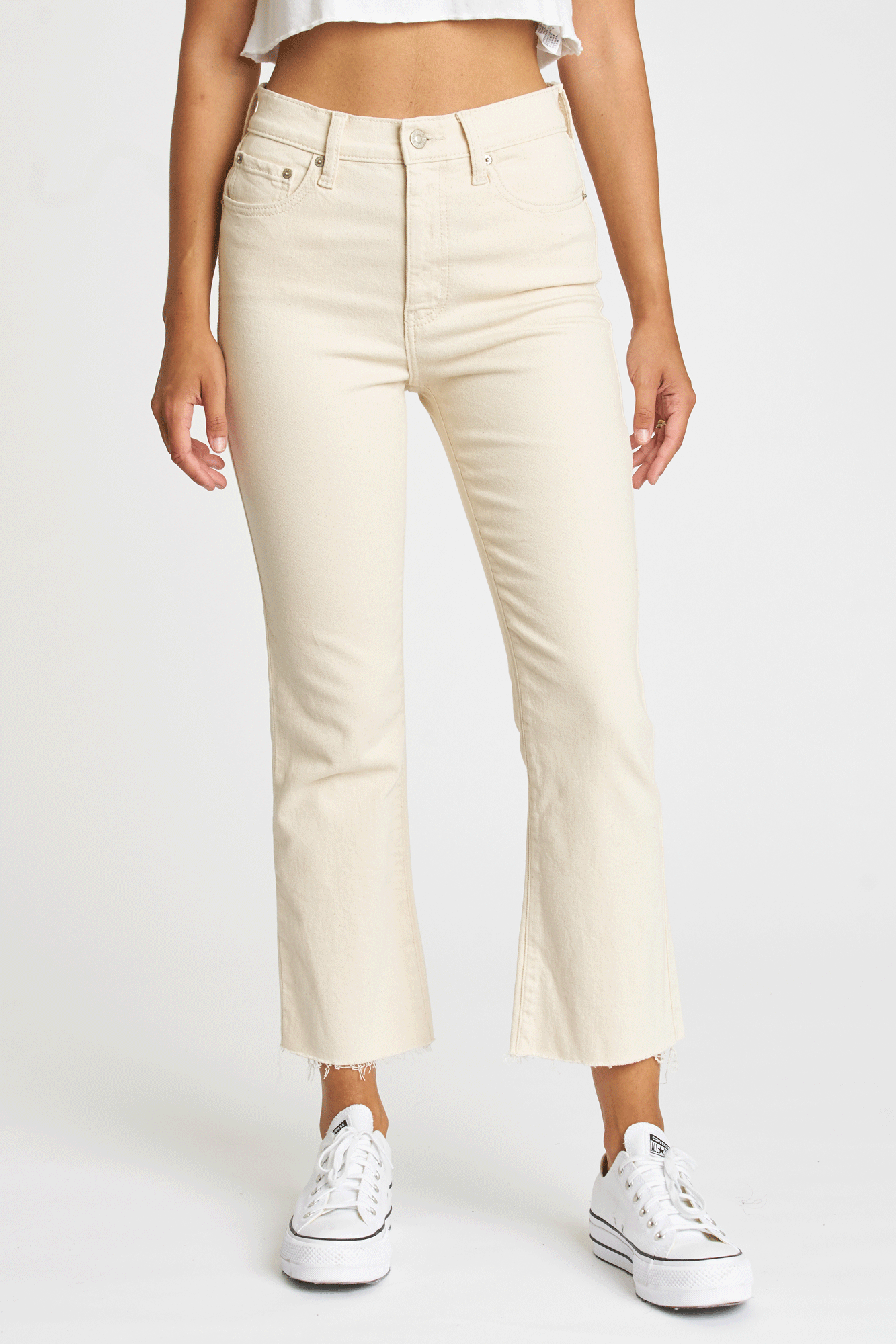 Daze Shy Girl High Rise Crop Flare - Raw