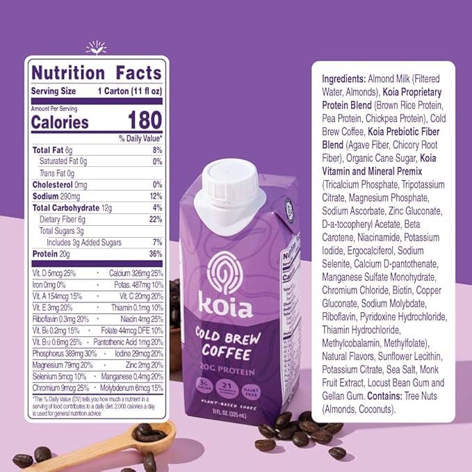 Koia - Cold Brew Coffee Nutrition Shake - 12pk Shelf Stable