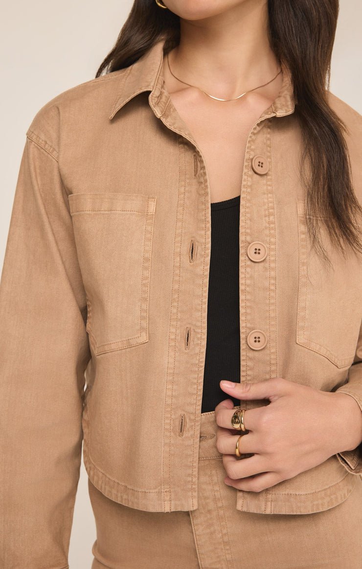 All Day Cropped Washed Jacket - Addie Rose Boutique - Austin