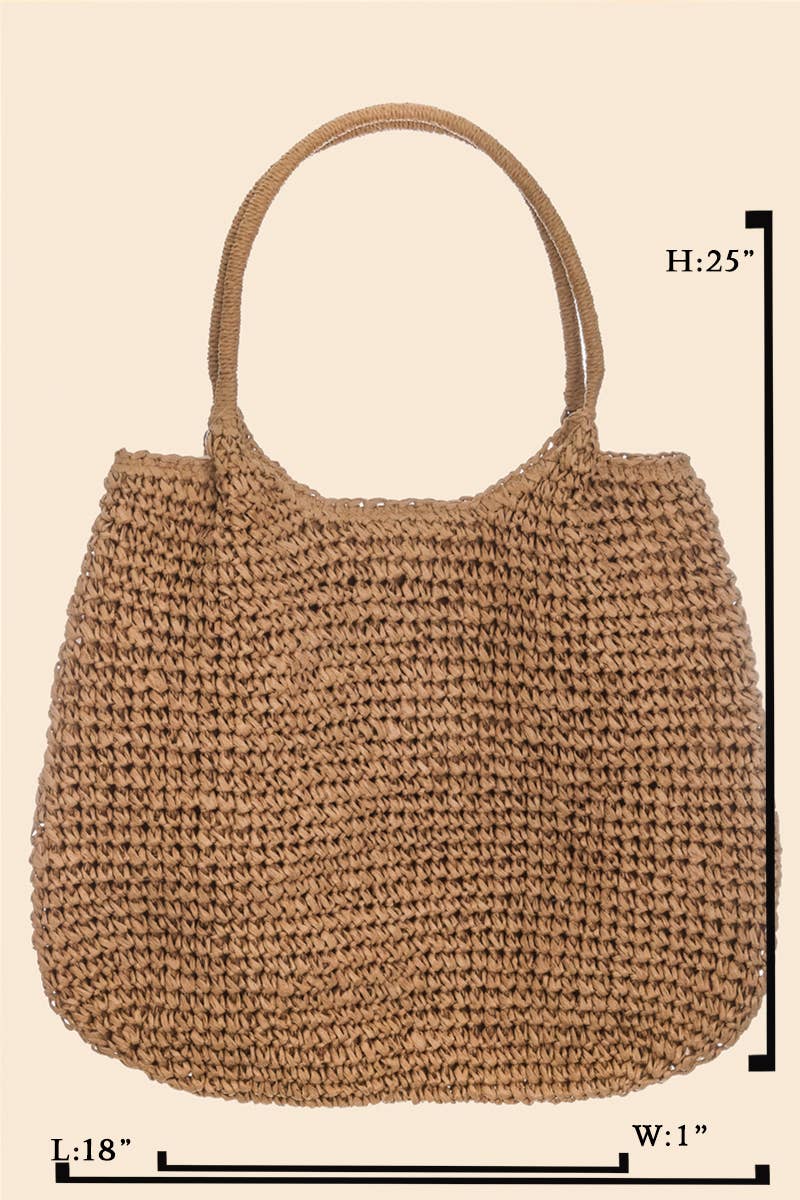 Anarchy Street - Large Straw Tote Bag: TA - Addie Rose Boutique - Austin