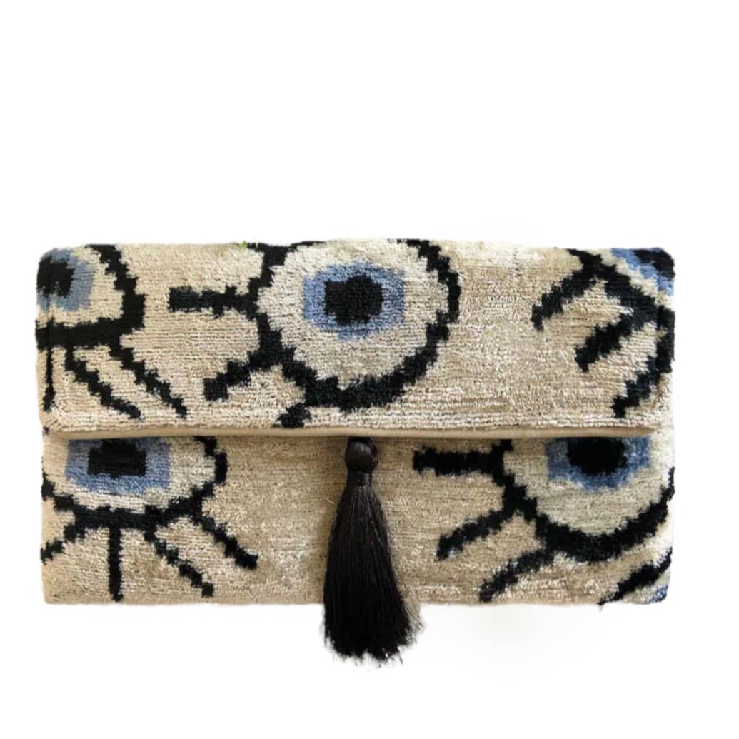 AYCA DESIGN - Silk Velvet Ikat Clutch - Addie Rose Boutique - Austin