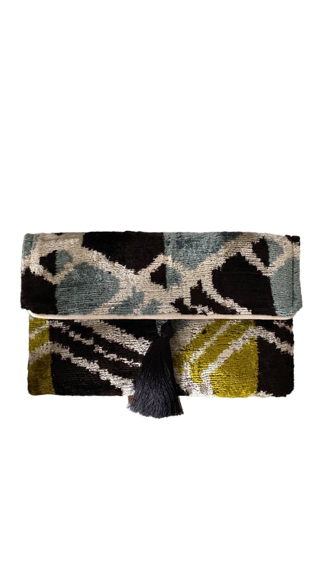 AYCA DESIGN - Silk Velvet Ikat Clutch - Addie Rose Boutique - Austin