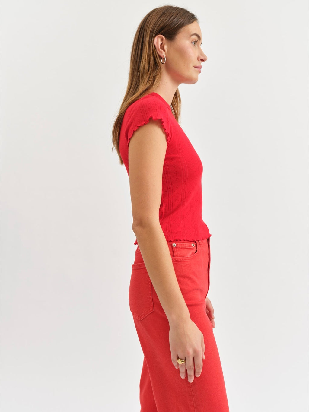 Baby Tee in Cherry - Addie Rose Boutique - Austin