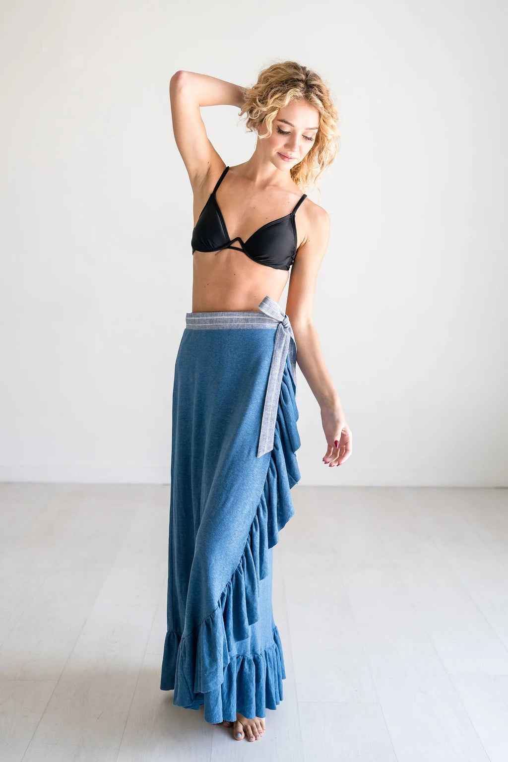 Baltic Blue Wrap Skirt - Addie Rose Boutique - Austin