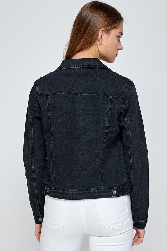 Black Denim Jacket - Addie Rose Boutique - Austin