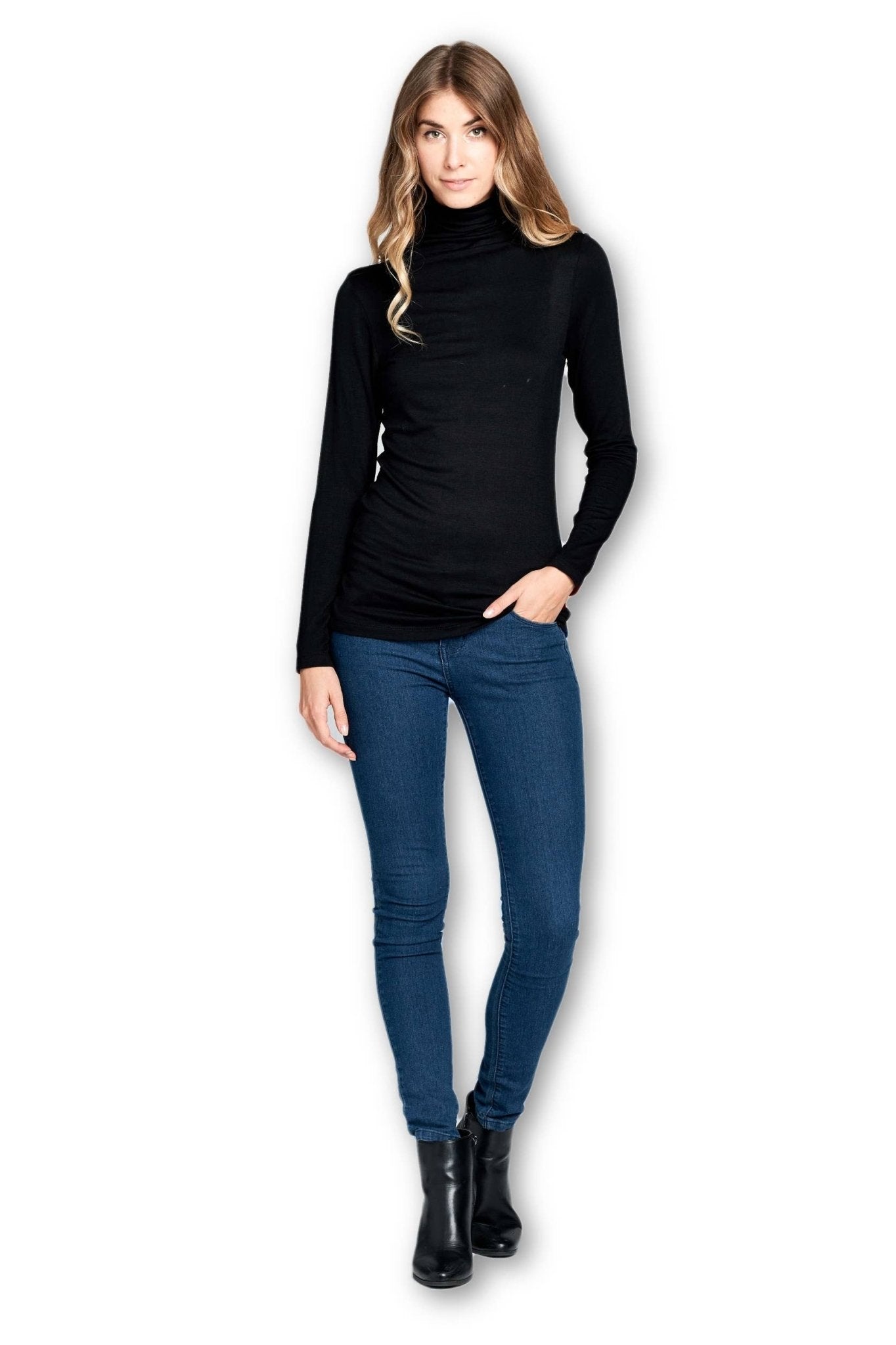 Black Turtleneck - Addie Rose Boutique - Austin