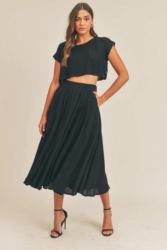 Black Two Piece Set - Addie Rose Boutique - Austin