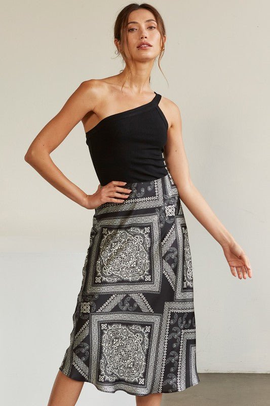 Blair Bandana Satin Skirt - Addie Rose Boutique - Austin