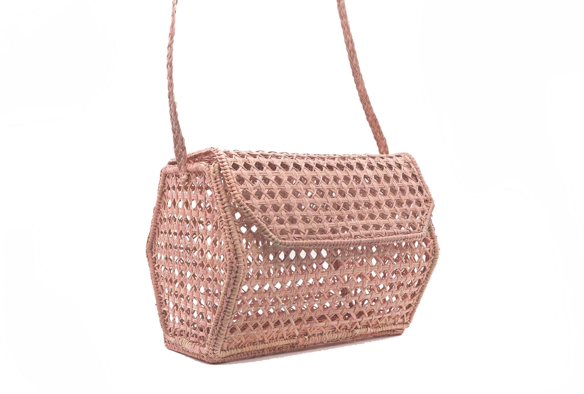 Blush Wicker Straw Bag - Addie Rose Boutique - Austin