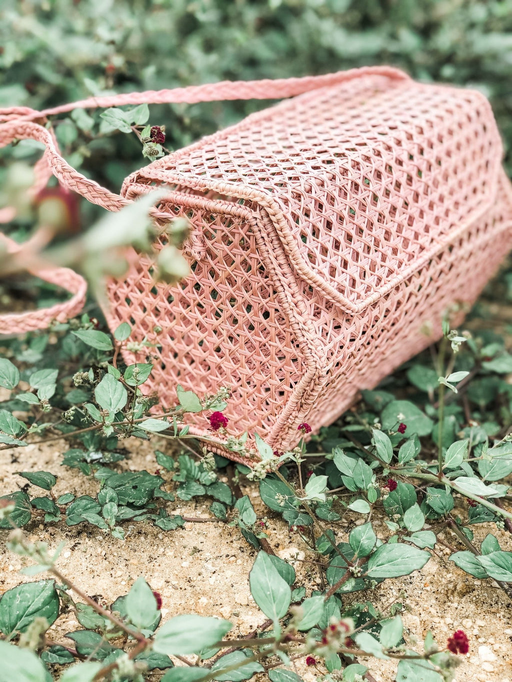 Blush Wicker Straw Bag - Addie Rose Boutique - Austin