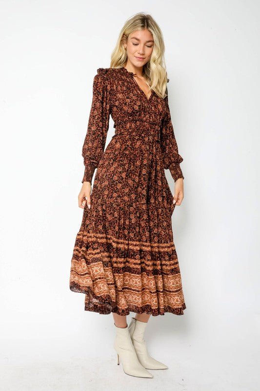Bohemian Rose Midi Dress - Addie Rose Boutique - Austin
