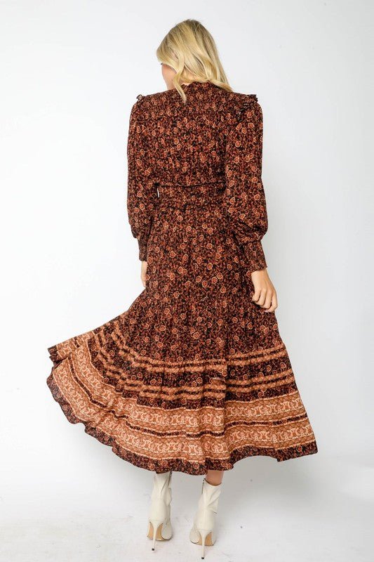 Bohemian Rose Midi Dress - Addie Rose Boutique - Austin