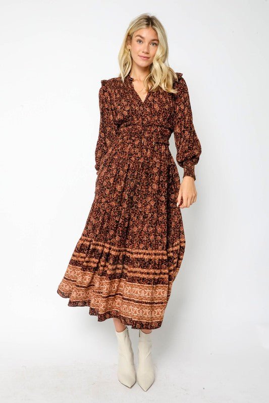 Bohemian Rose Midi Dress - Addie Rose Boutique - Austin