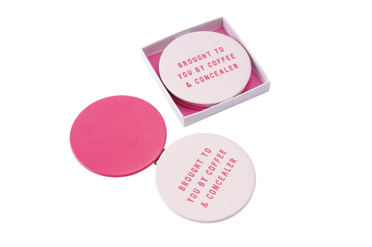 'Brought to You by Coffee...' Compact Mirror - Addie Rose Boutique - Austin