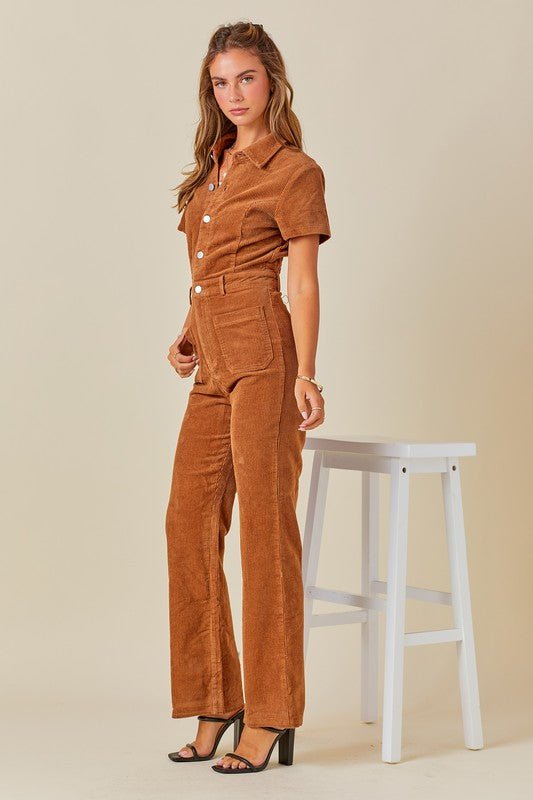 Burnt Orage Jumpsuit - Addie Rose Boutique - Austin