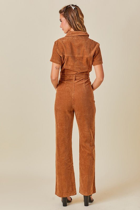 Burnt Orage Jumpsuit - Addie Rose Boutique - Austin