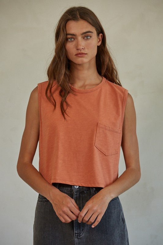 Burnt Orange Basic Tee - Addie Rose Boutique - Austin