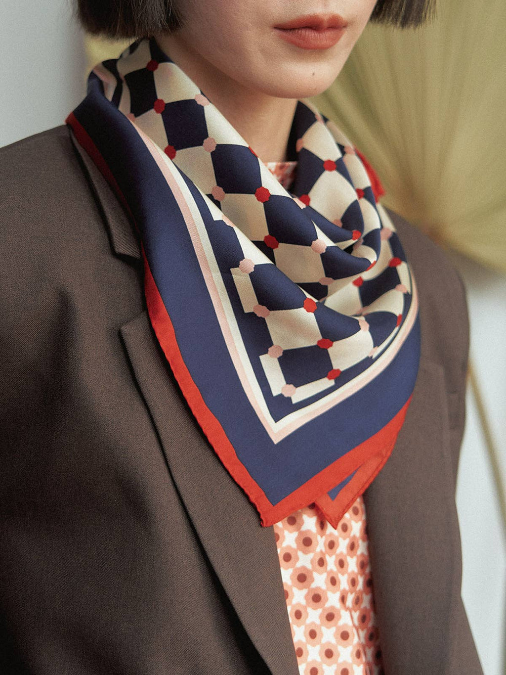 "Checkerboard" Silk Bandana - Addie Rose Austin