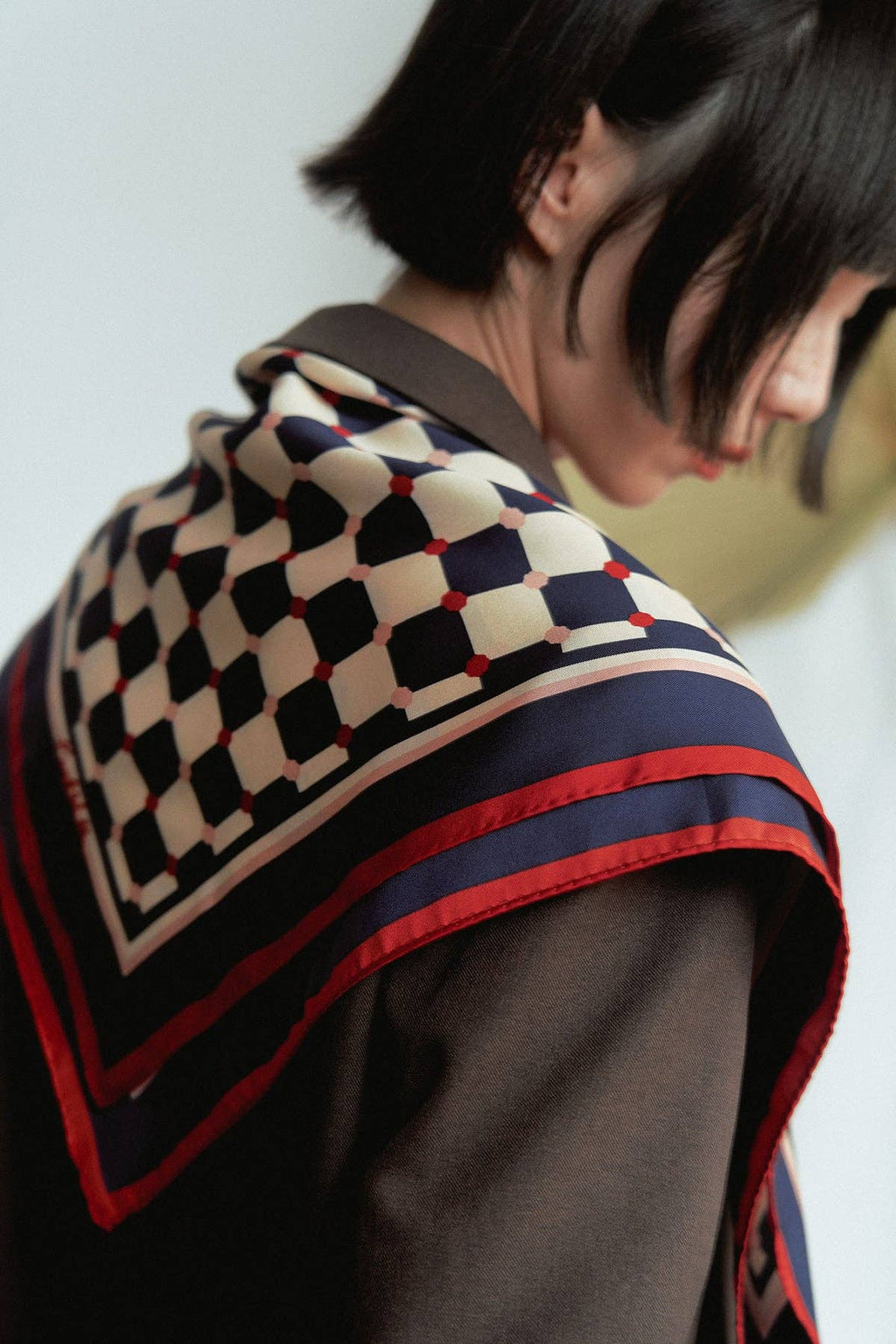 "Checkerboard" Silk Bandana - Addie Rose Austin