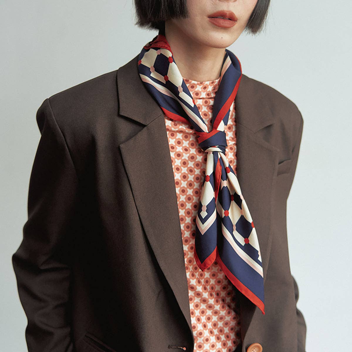 "Checkerboard" Silk Bandana - Addie Rose Austin