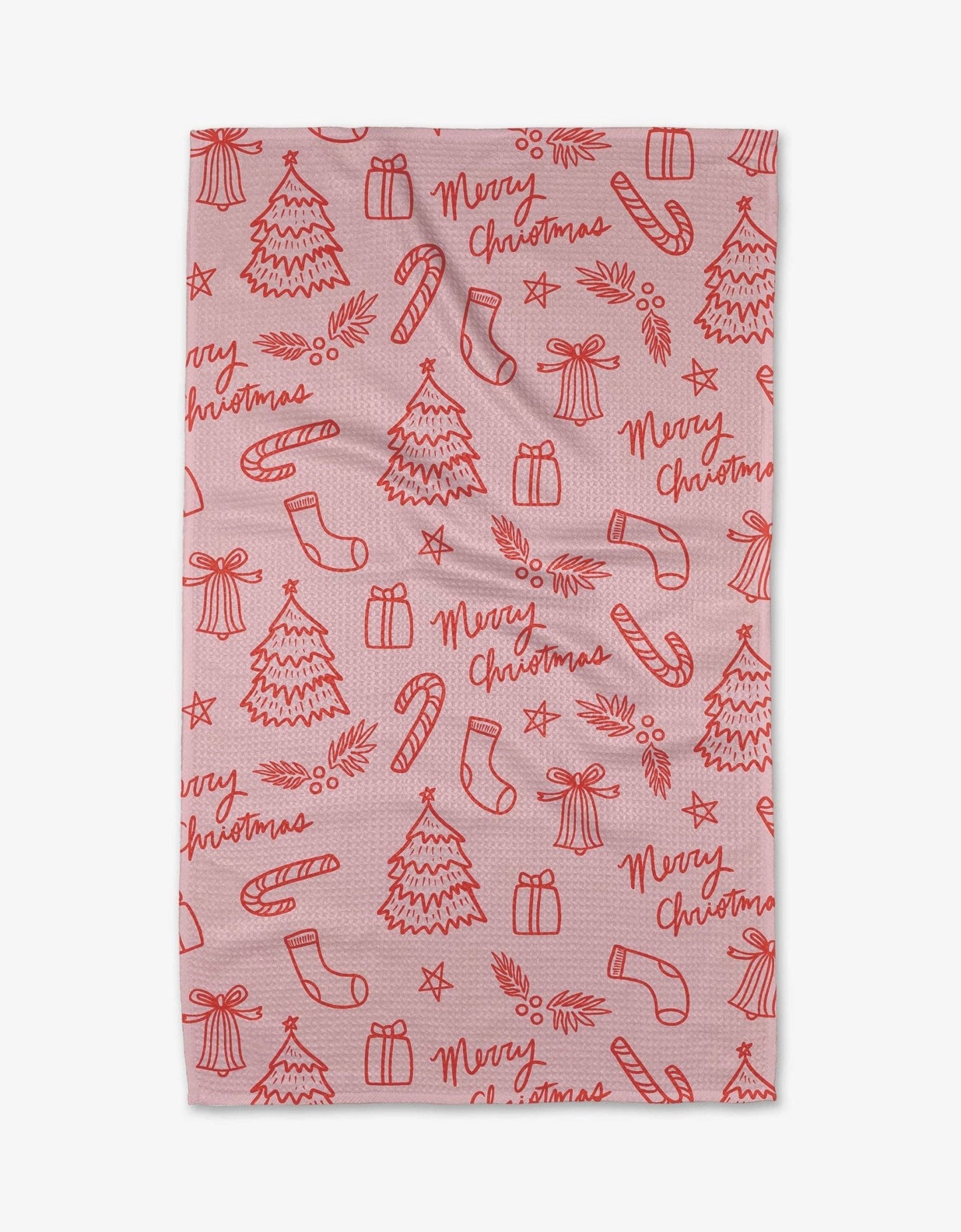 Cheery Pink Christmas Tea Towel - Addie Rose Boutique - Austin