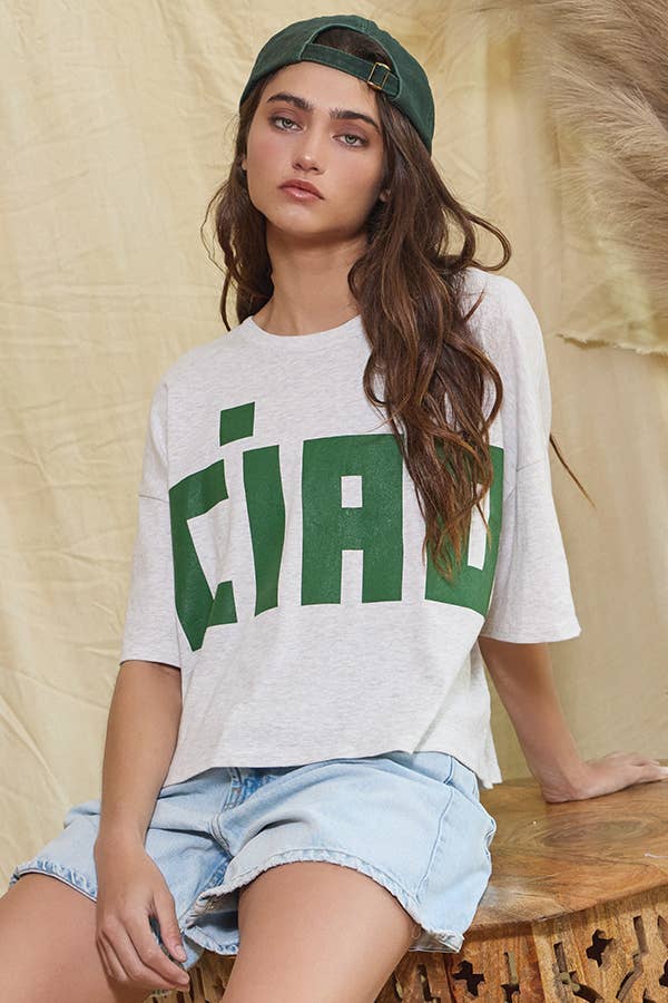 Ciao Oversized Tee - Addie Rose Boutique - Austin