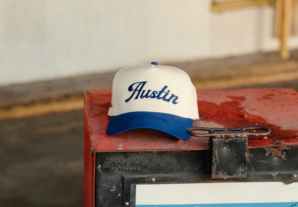 Cobalt "Austin" Canvas Trucker Hat - Addie Rose Boutique - Austin
