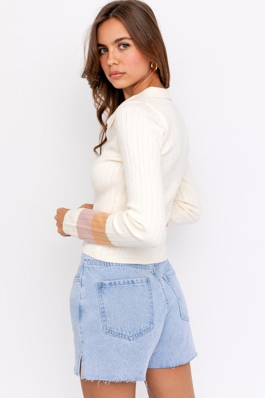 Color Block Ribbed Top - Addie Rose Boutique - Austin