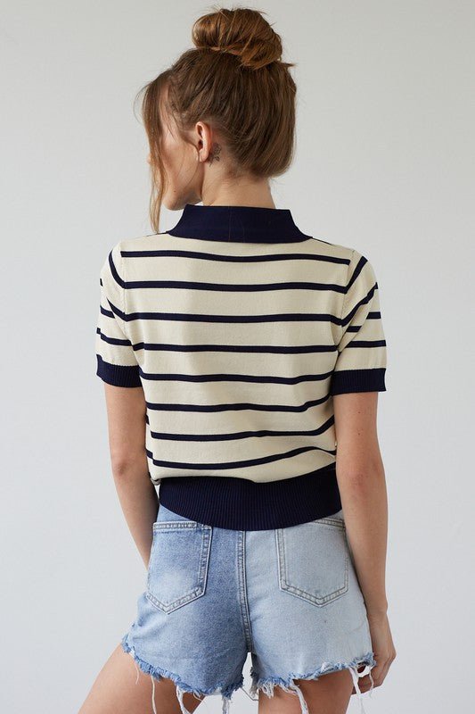 Contrast Knit Top - Addie Rose Boutique - Austin