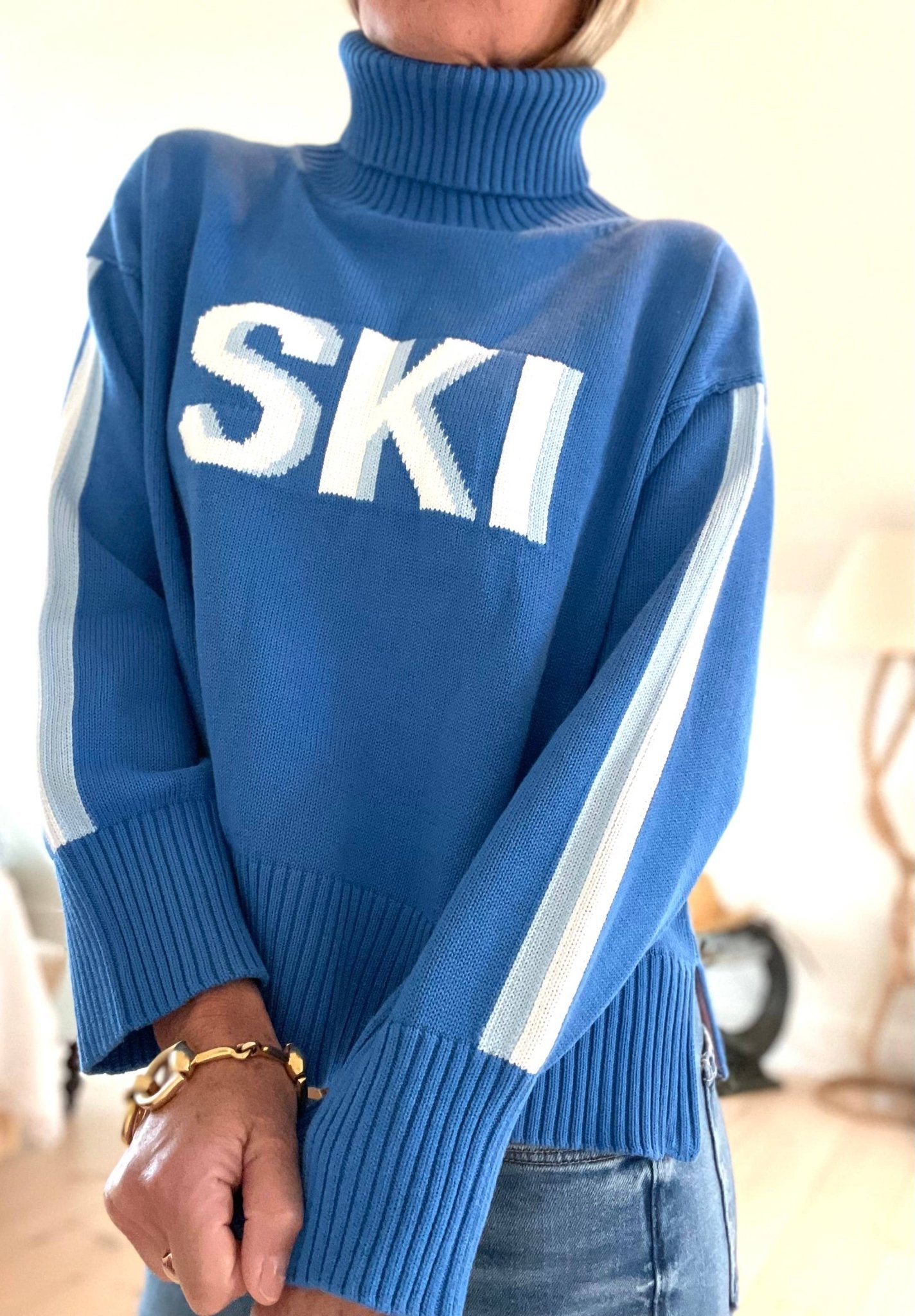 Cotton Turtleneck SKI Sweater  - Addie Rose Boutique - Austin