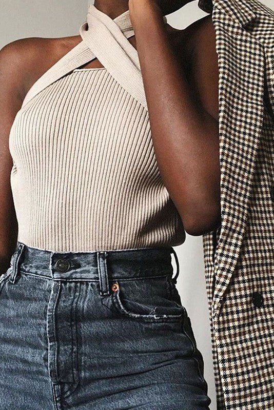 Cross Knit Top - Addie Rose Boutique - Austin