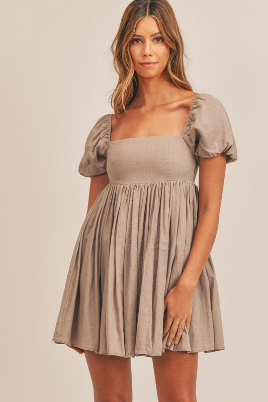 Daisy Linen Babydoll Dress - Addie Rose Boutique - Austin