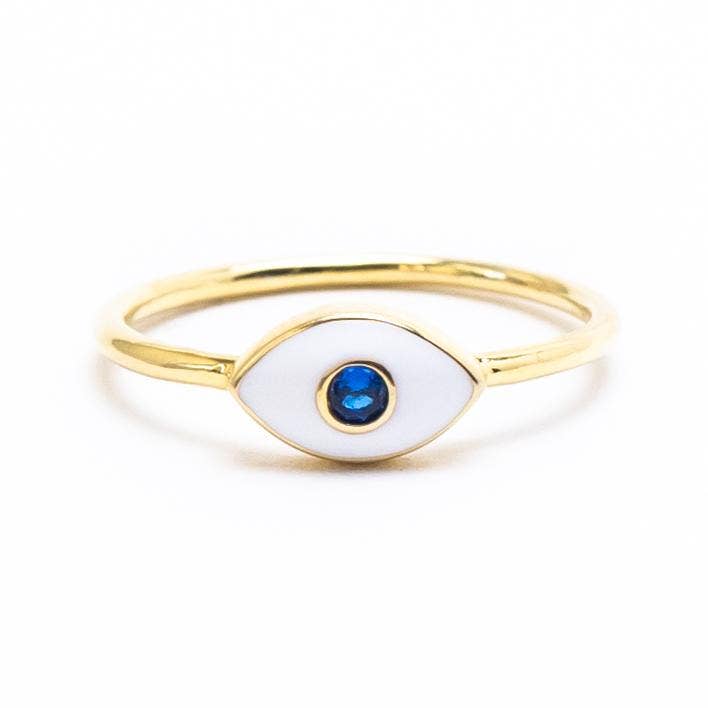 Danae - Evil Eye Enamel Ring - Addie Rose Boutique - Austin