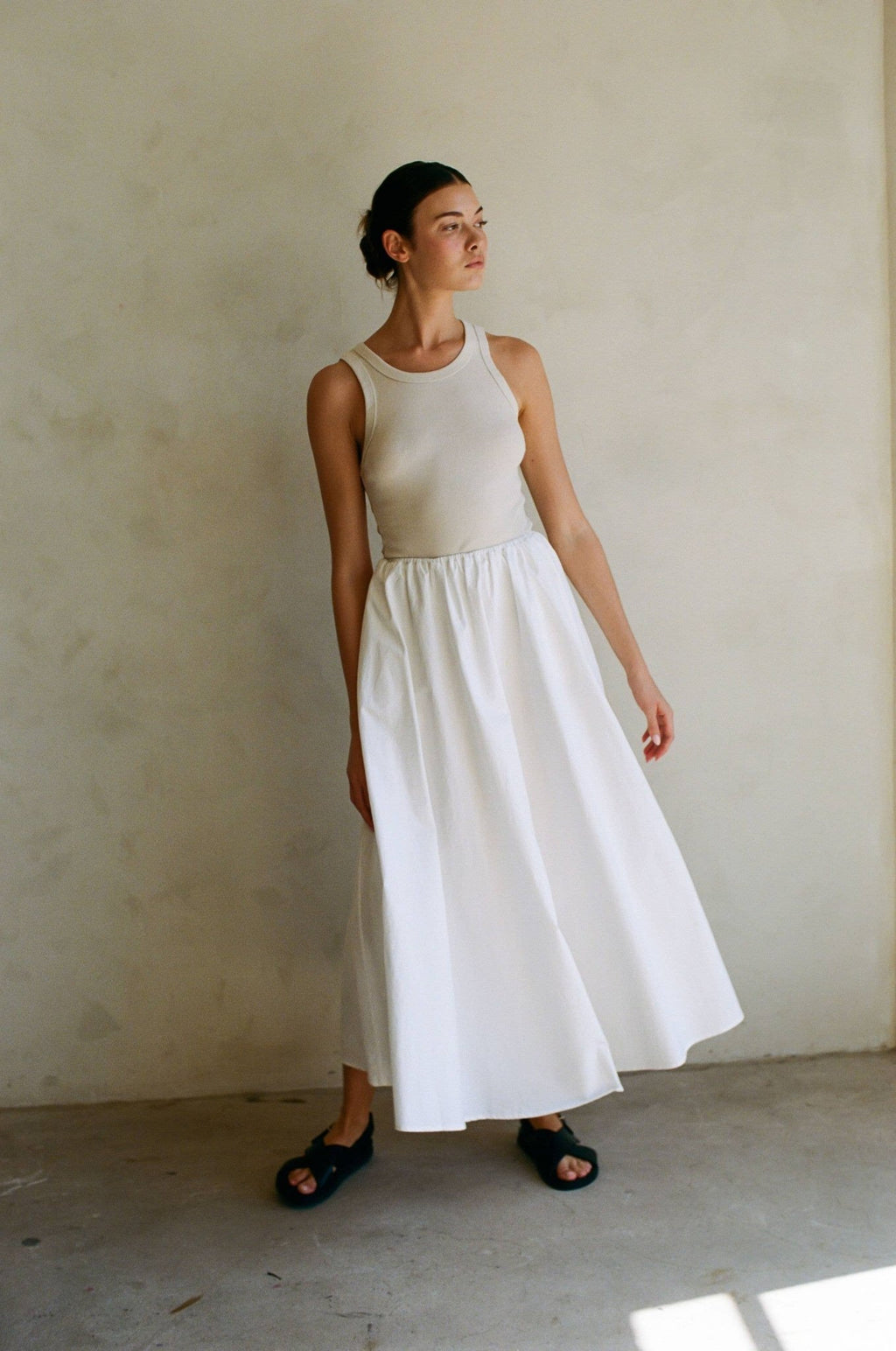 Dani Woven 100% Cotton Midi Skirt - Addie Rose Boutique - Austin