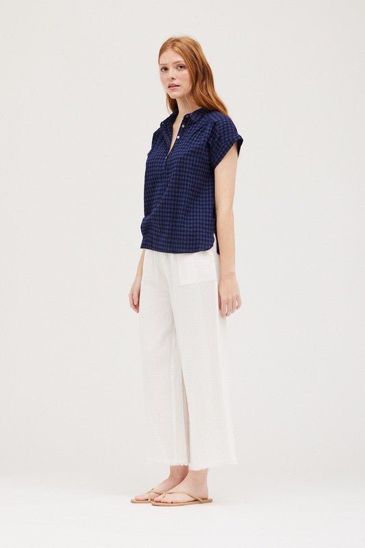 Daphne Blouse in Navy - Addie Rose Boutique - Austin