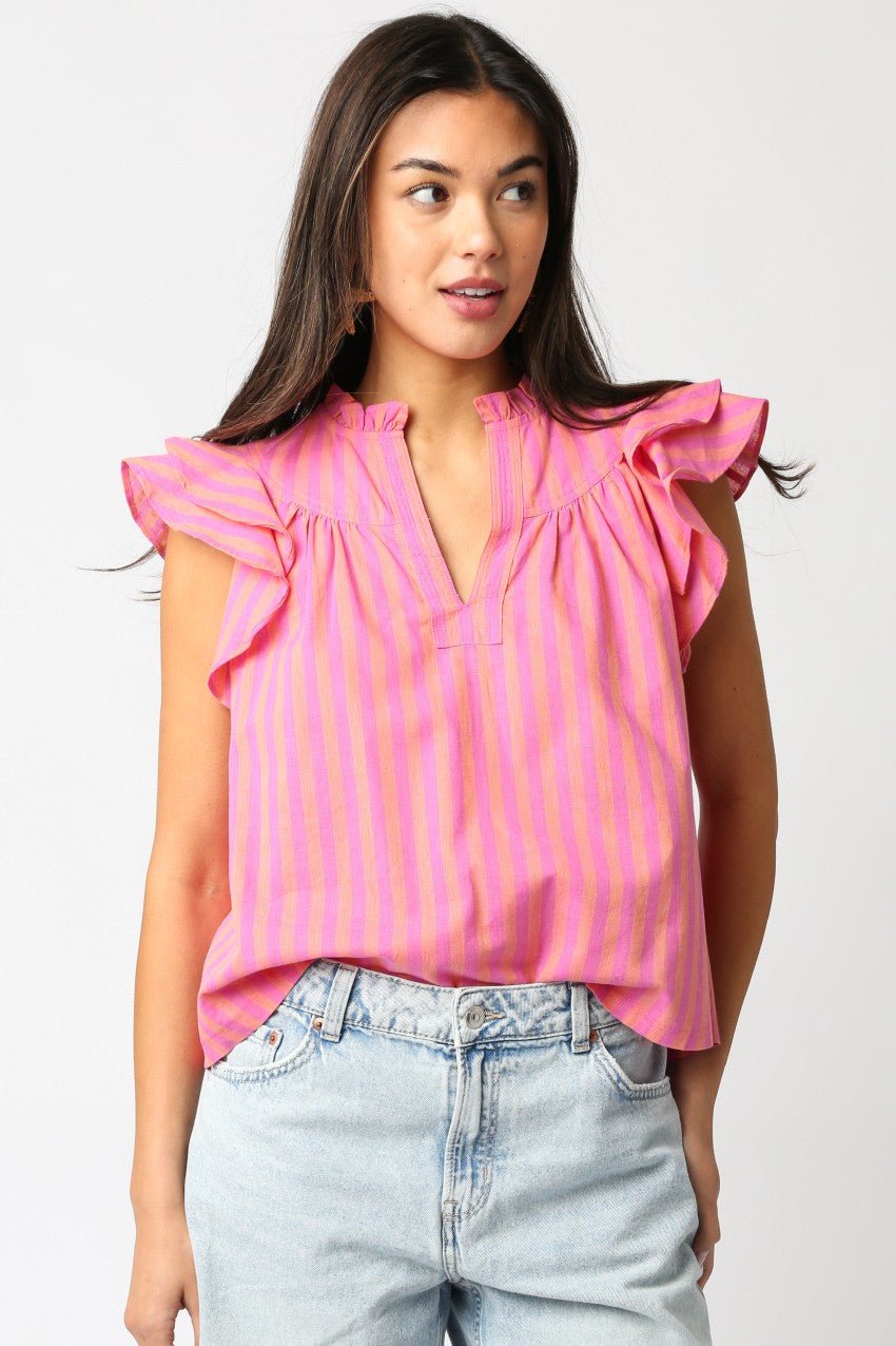 Davis Stripe Shirt - Addie Rose Boutique - Austin