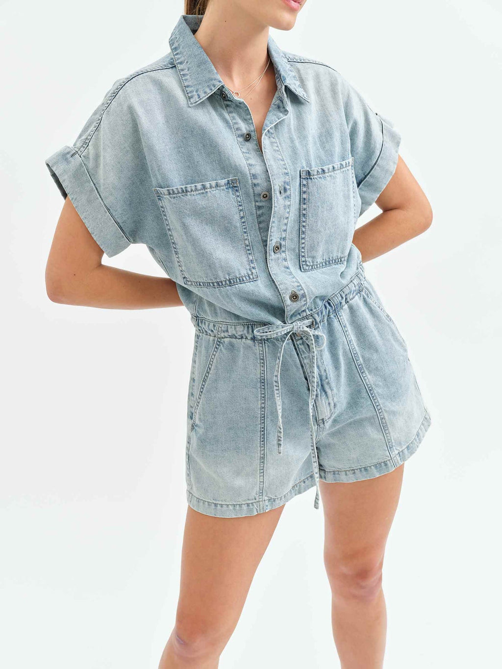 Daze Denim Romper - Addie Rose Boutique - Austin