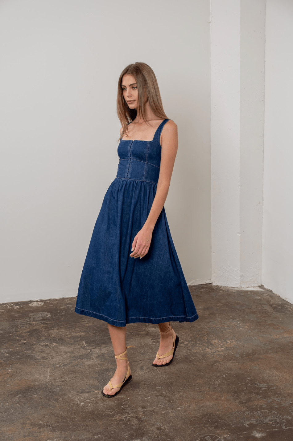 Denim Midi - Addie Rose Boutique - Austin