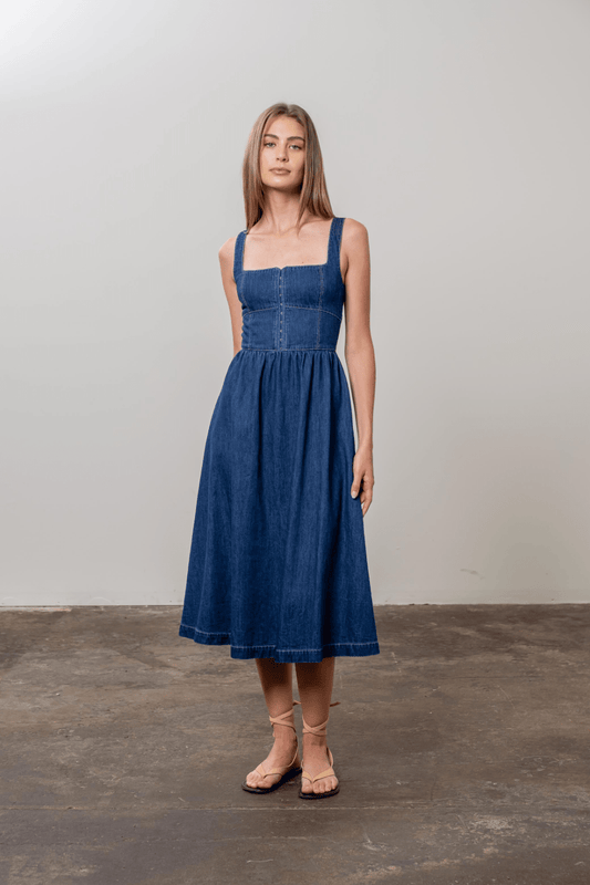 Denim Midi - Addie Rose Boutique - Austin