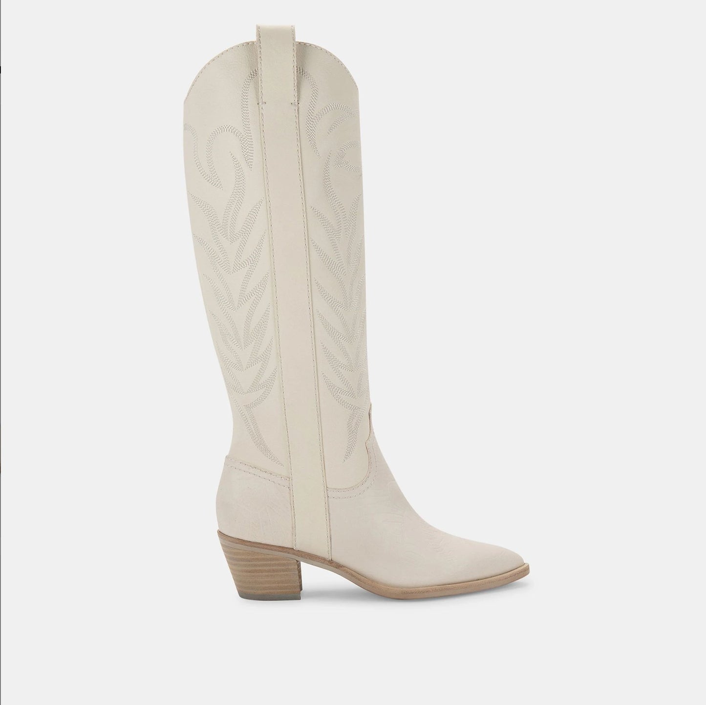 Dolce Vita Solei Boots - White Embossed Leather - Addie Rose Boutique - Austin