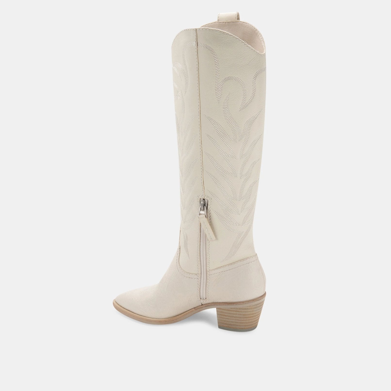 Dolce Vita Solei Boots - White Embossed Leather - Addie Rose Boutique - Austin