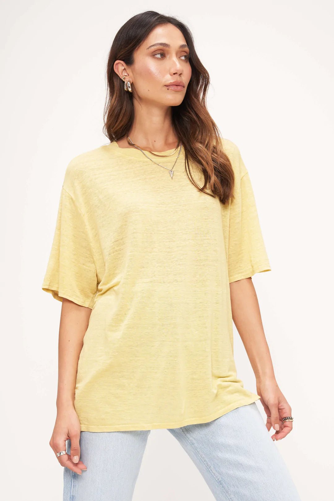 Edie Linen Boyfriend Tee - Addie Rose Boutique - Austin