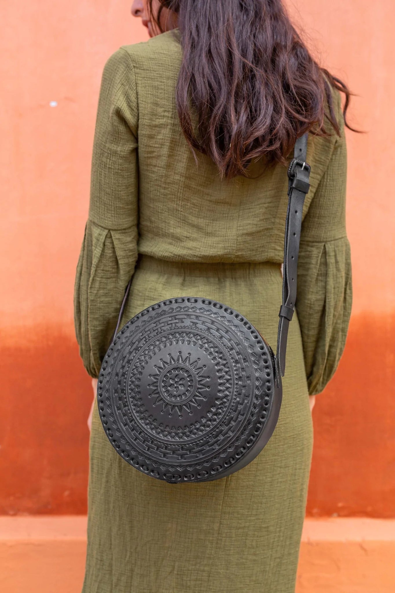 Embossed Circle Crossbody - Addie Rose Boutique - Austin