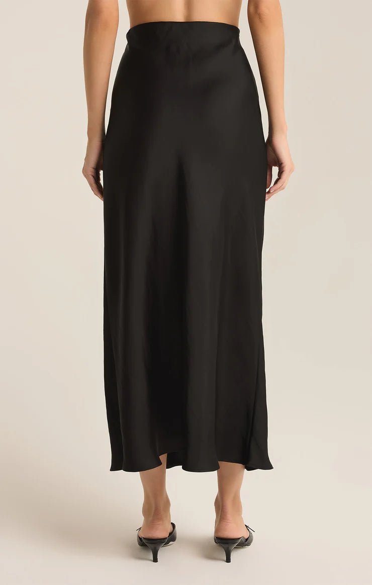 Europa Poly Sheen Skirt Black - Addie Rose Boutique - Austin