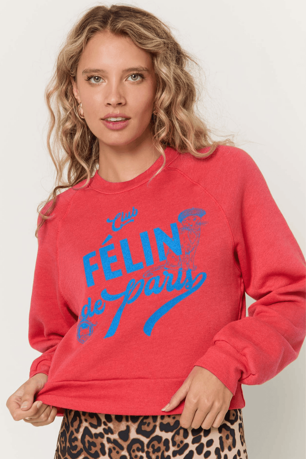 Félin de Paris Shrunken Sweatshirt - Addie Rose Boutique - Austin