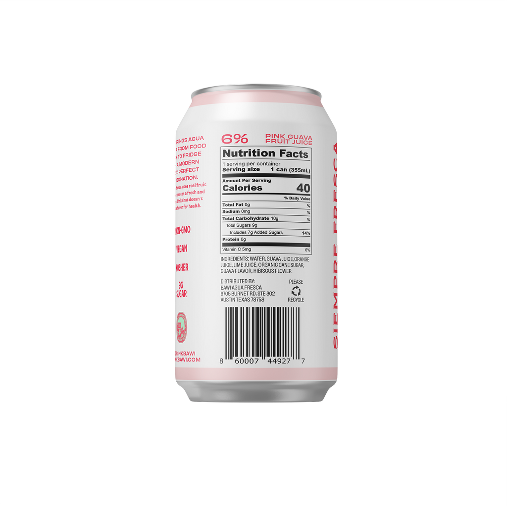 Bawi Agua Fresca - La Guayaba Sparkling Agua Fresca - 12pk