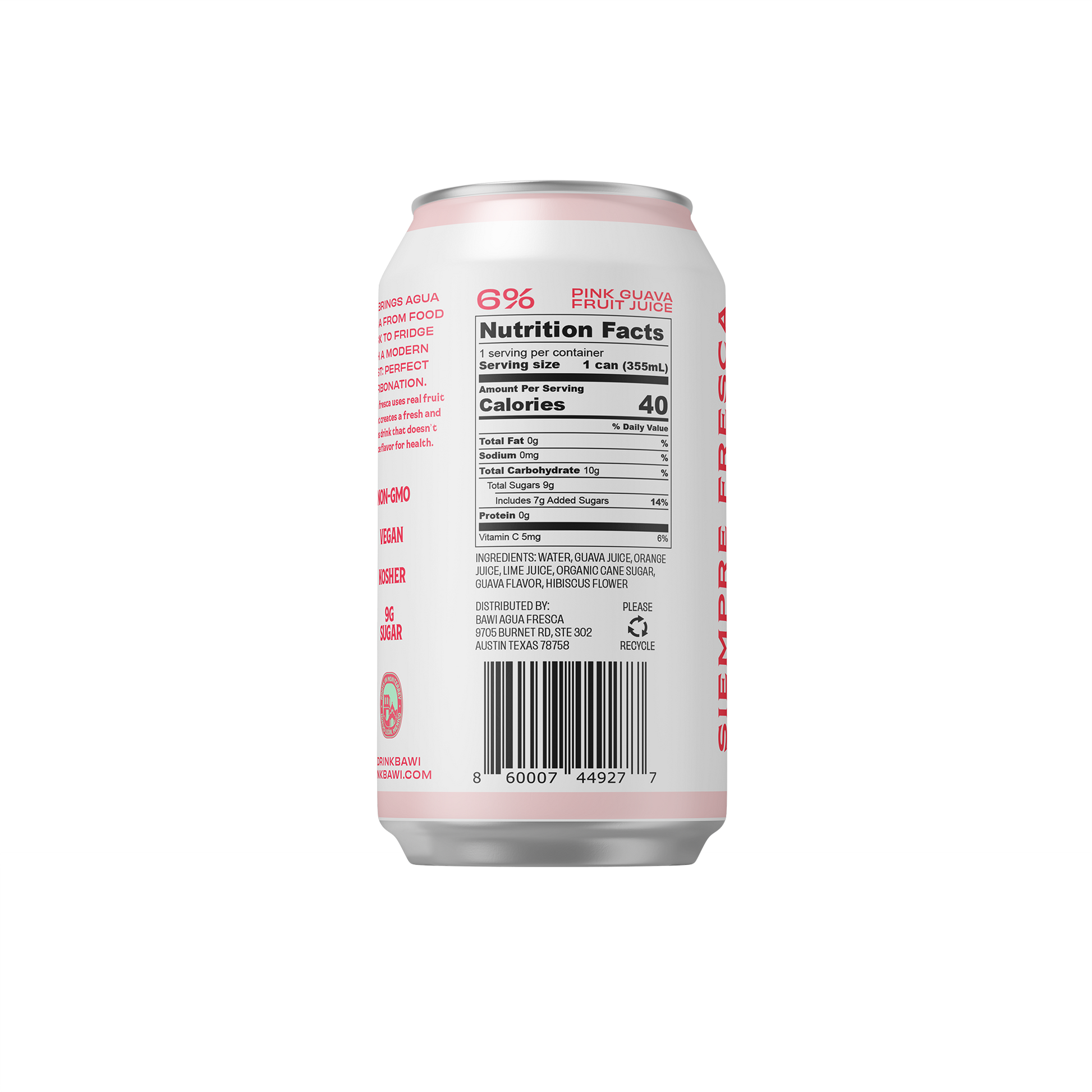 Bawi Agua Fresca - La Guayaba Sparkling Agua Fresca - 12pk